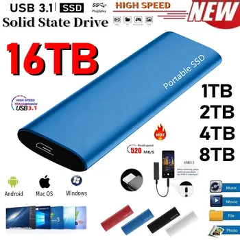 32 TB 64 TB SSD Портативен Type-C USB 3,1 500 gb ssd Твърд диск 2 TB Външен SSD M. 2 за преносими компютри / Настолни компютри / Телефони / mac Флаш памет