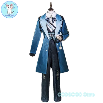 COSGOGO Game NU: Кралят костюм Эйдена за cosplay на Хелоуин, мъжки игра костюм, сако, панталон, риза, жилетка, колан, вратовръзка