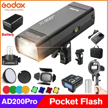 Godox AD200Pro Външна Светкавица 200Ws AD200 Pro TTL 2.4 G 1/8000 HSS Светкавица Speedlite Strobe за DSLR Камери AD200 pro X2T kit