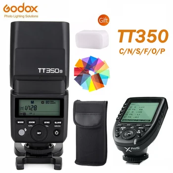 Godox TT350 Безжична Светкавица Speedlite GN36 2,4 G TTL HSS 1/8000 s Мини-Светкавица + XPro + X1T за фотоапарат Nikon Canon, Sony, Fuji Olympus
