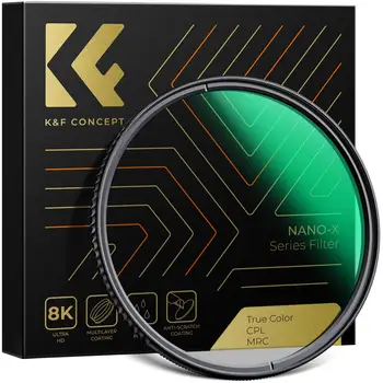 K & F Concept 49-82 мм CPL филтър от серията Nano-X с кръгови поляризационными филтри True Color с 28 Многослойными покрития за обектива на камерата