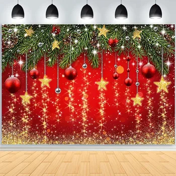 SHENGYONGBAO Коледно Дърво Прозорец Венец Фон За Снимки Украса на Хола Снежен Коледен Фон Подпори GHH-81