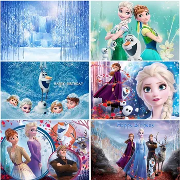 Потребителски среди Disney, Замразени Елза Анна, Принцеса, Леден замък, фотография за парти честит Рожден Ден, Декори, Реквизит
