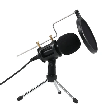 Професионален кондензаторен микрофон MikrofonStudio Записывающий микрофон Микрофони с мини микрофонной стойка за iPhone Лаптоп таблет PC