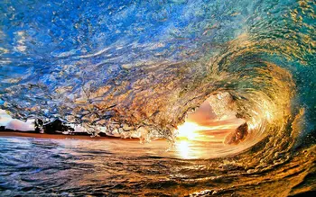 сините океански вълни водни среди Висококачествена Компютърна печат стенен фон