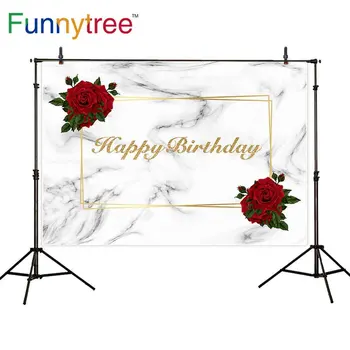 Снимка на фотофон Funnytree рожден Ден на розата е цветето на Мраморни текстурная рамка сватбена Фотосесия на фона на фона фотозоны