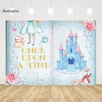 Фон за снимки Avezano, Книга с приказки, Купа на замъка, Цветен декор за Холостяцкой купоните за сватбени фото студио