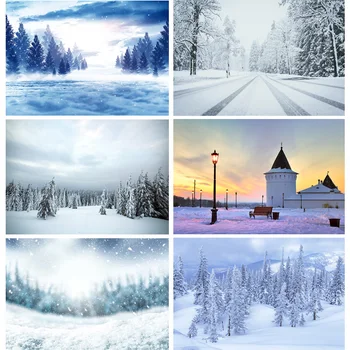 Фон за снимки зимни природни пейзажи на Гората, Снежен пейзаж, Фотофоны за пътуване, Студиен подпори 21101 XJS-03