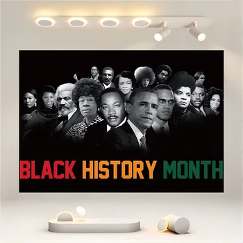 Черен Фон за снимка на месец Афроамериканский празник, парти, Плакат на декоративно изкуство, вътрешно и външно украса